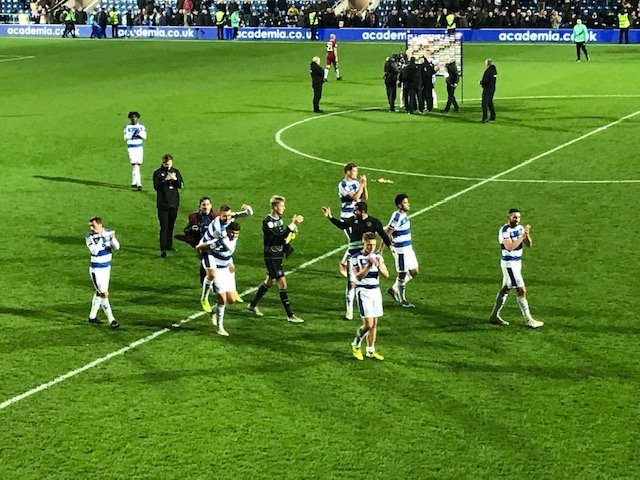 QPR clapping post win over Villa